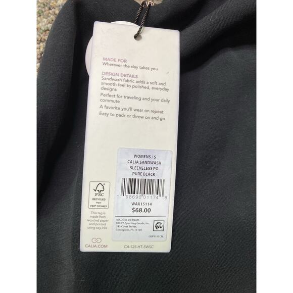 Calia Sandwash Sleeveless Black Womens Top Small NWT - Picture 3 of 9